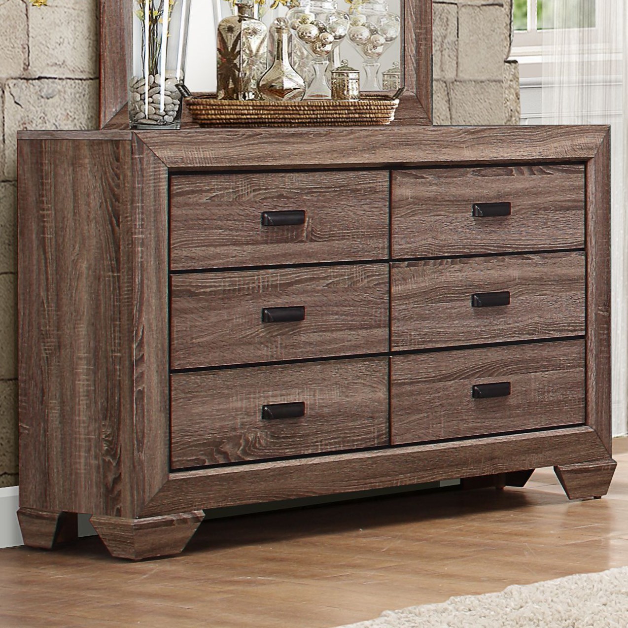 Homelegance Beechnut Contemporary 6Drawer Dresser with Dovetail
